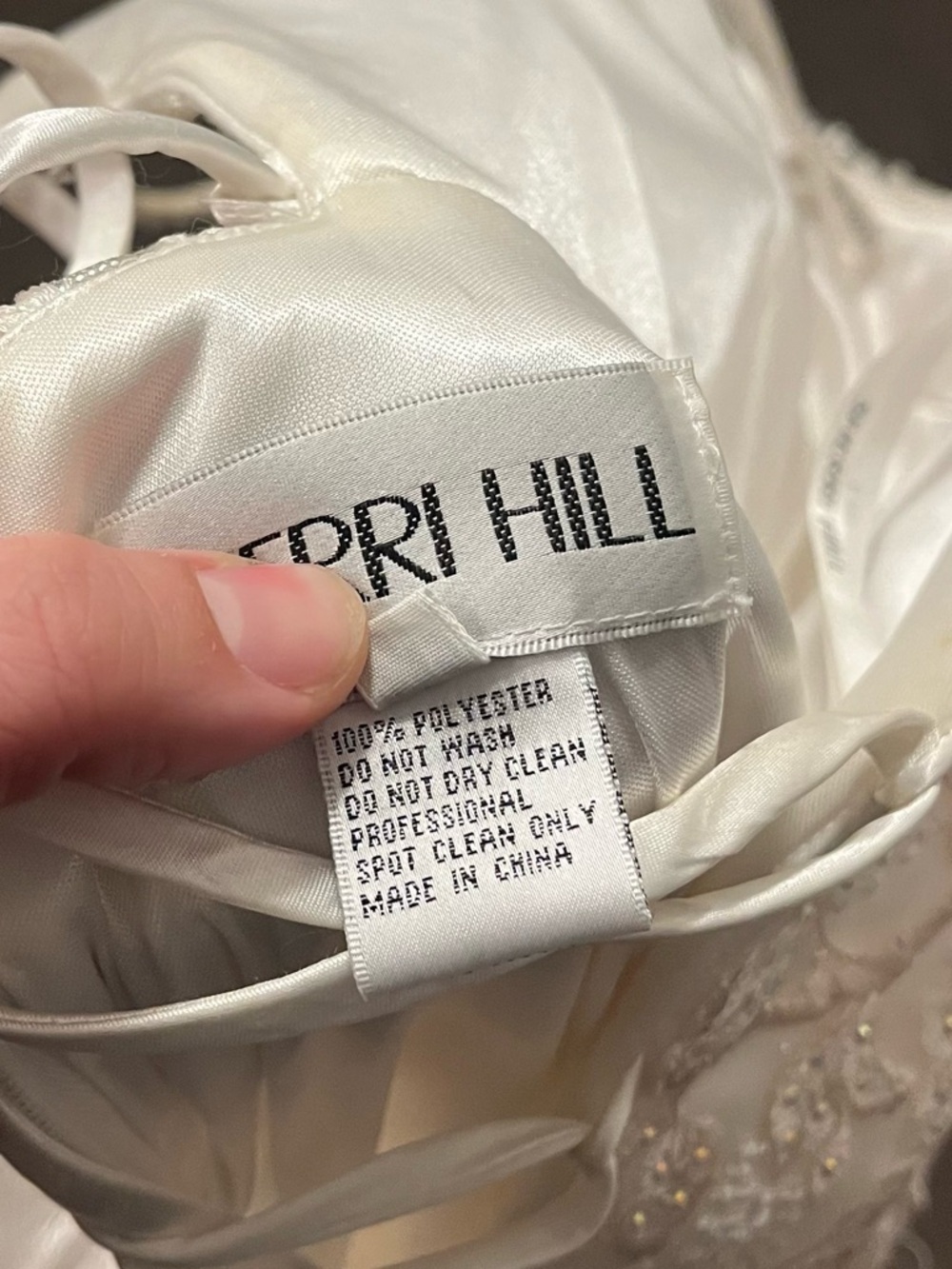 Sherri Hill White & Pale Pink Floral Appliqué Prom Dress - Picture 7 of 16